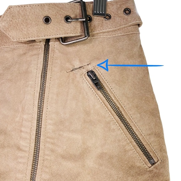 BLANKNYC NWT Moto Suede Leather Festival Mini Skirt in Bare It All Size 28 - Picture 11 of 12